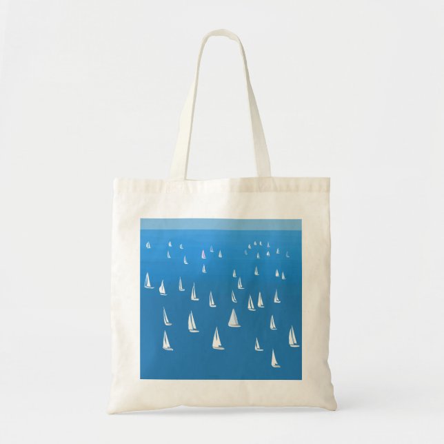 Tote Bag Bateaux à voile en mer bleu profond - Regatta Bate (Devant)