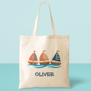 Tote Bag Bateaux à voile nautiques mignons