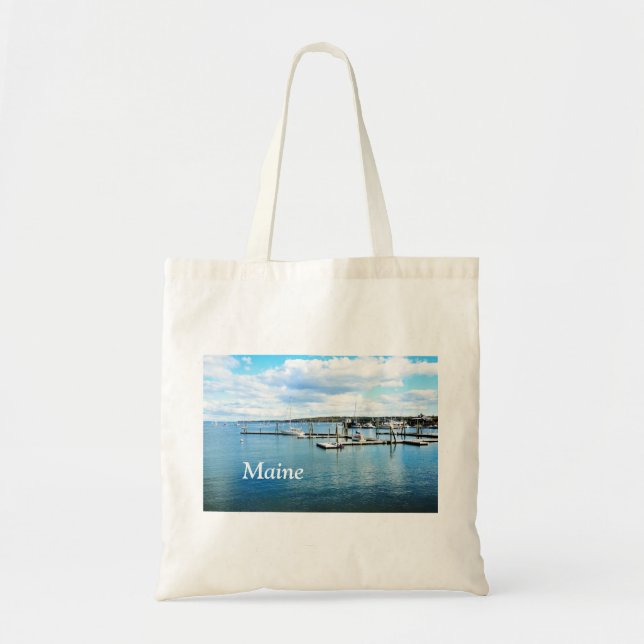 Tote Bag Bateaux et jetées sur la côte du Maine (Devant)