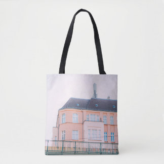 TOTE BAG BÂTIMENT EN BÉTON ORANGE ET BLANC