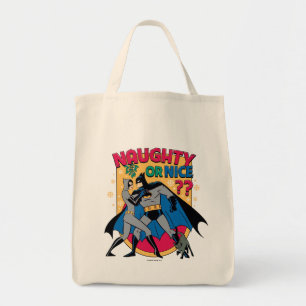 Tote Bag Batman Catwoman Under Mistletoe Naughty Or Nice