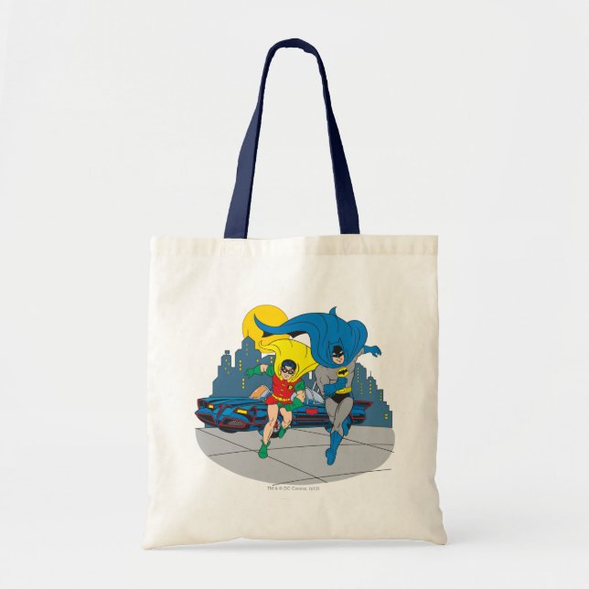 Tote Bag Batman Et Robin En Course (Devant)