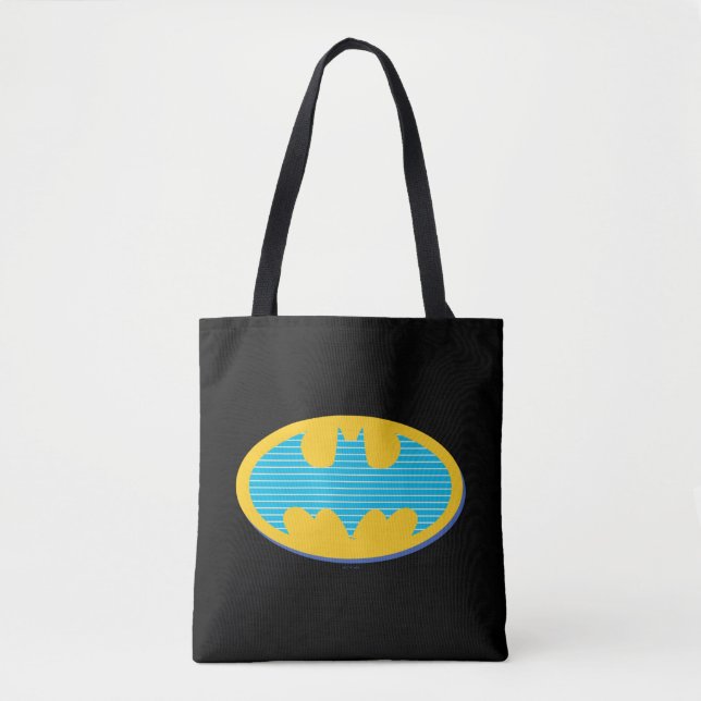 Tote Bag Batman | Symbole Cyan Stripes (Devant)