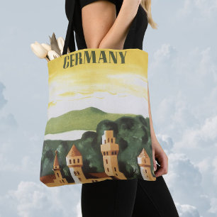 Tote Bag Bavière, Allemagne, Château Allemand Art de Voyage