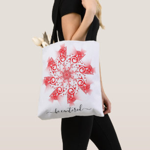 Tote Bag Be centered red mandala fractal
