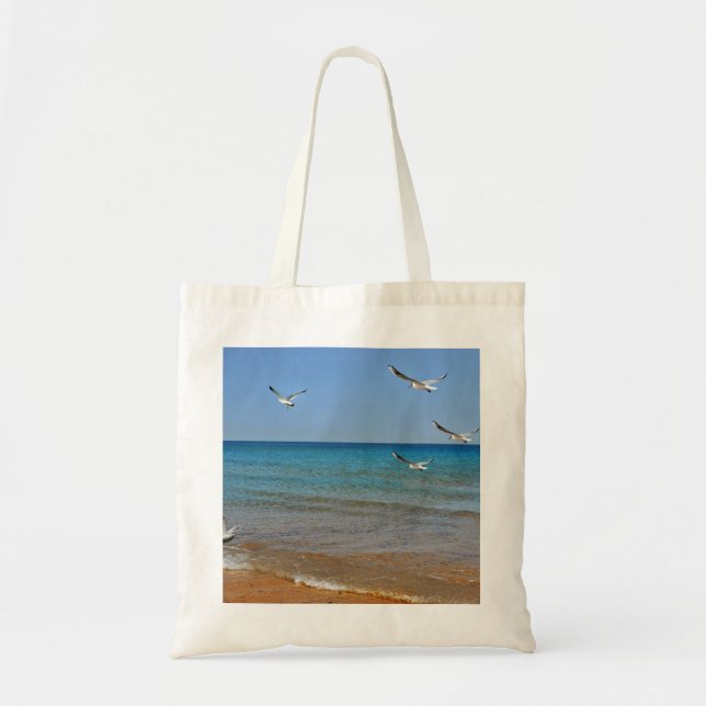 Tote Bag Beach and Seagulls (Devant)
