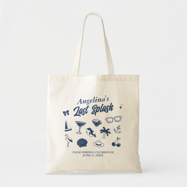 Tote Bag Beach Bachelorette Party Le Dernier Splash Custom (Devant)