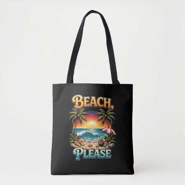 Tote Bag Beach, Please (Devant)