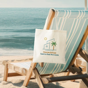 Tote Bag Beach Real Estate Company Cute Personnalisable