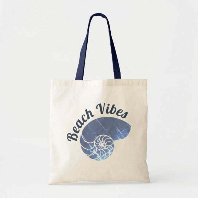Tote Bag Beach Vibes Cool Shell (Devant)
