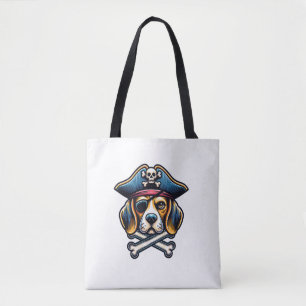 Tote Bag Beagle Costume de pirate Crâne Crossbones Amoureux