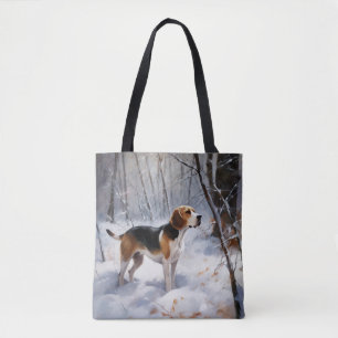 Tote Bag Beagle Noël sous la neige