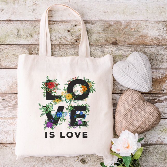 Tote Bag Beau Amour Floral Est Fierté Amour (Créateur téléchargé)