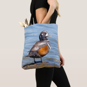 Tote Bag Beau canard arlequin sur le rocher