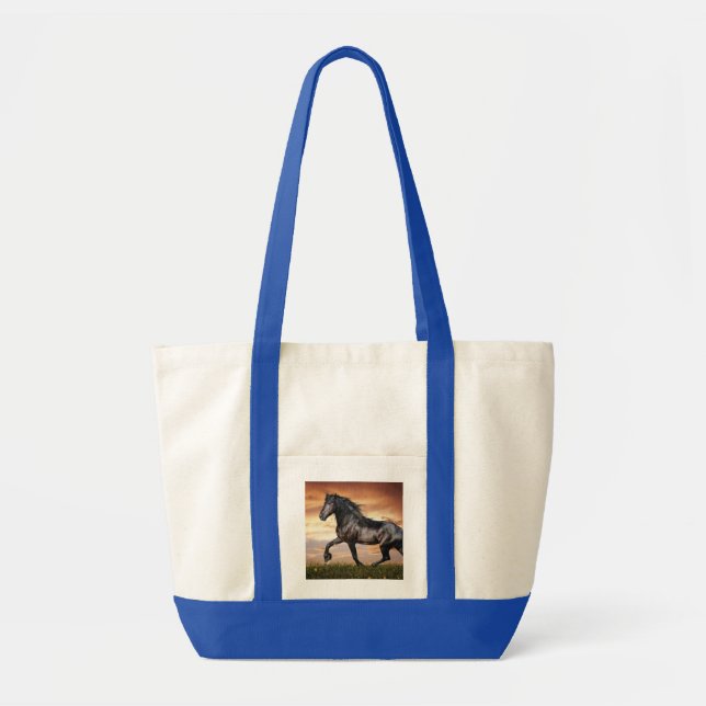 Tote Bag Beau Cheval Noir (Devant)