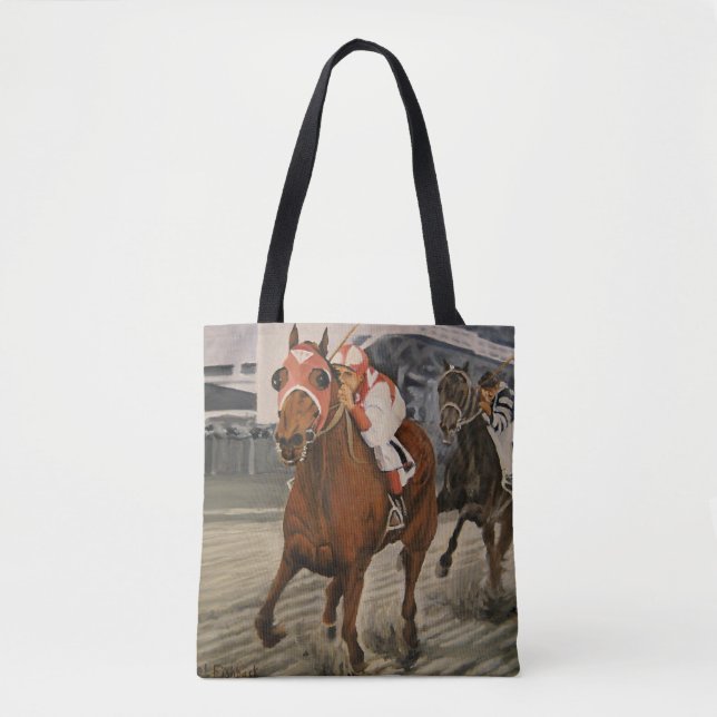 Tote Bag Beau cheval ravit les propriétaires en course clas (Devant)
