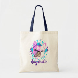 Tote Bag Beau Français Bulldog visage rose bleu Dogaholic