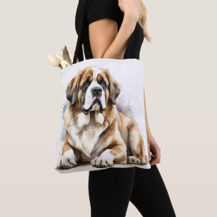 TOTE BAG BEAU GRAND CHIEN SAINT BERNARD