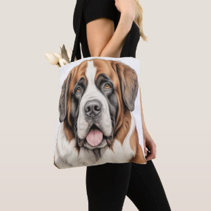 TOTE BAG BEAU GRAND CHIEN SAINT BERNARD