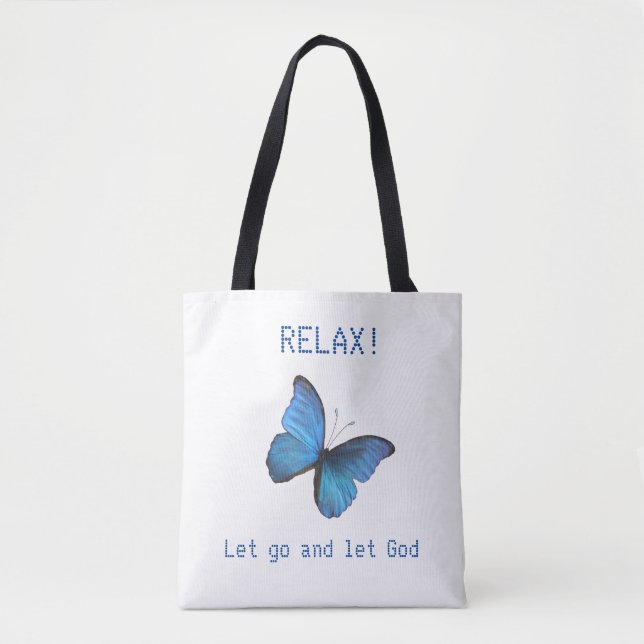 Tote Bag Beau Grand Papillon Bleu (Devant)