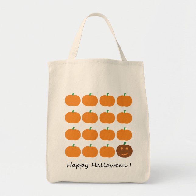 Tote Bag Beau Patch Citrouille Halloween (Devant)