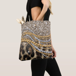 Tote Bag Beau Poster de animal tendance Leopard Faux