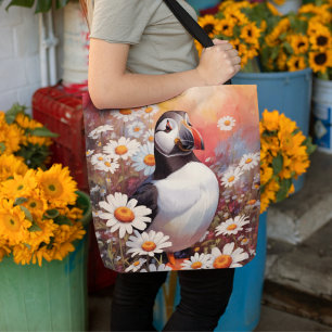 Tote Bag Beau Puffin Dans Le Champ Maisy