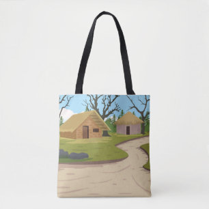 Tote Bag Beau village avec terres agricoles