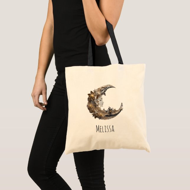 Tote Bag Beau visage dans la lune (Devant (produit))