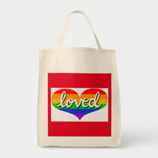 Tote Bag BEAUCOUP AIMÉ - Coeurs d'amour arc-en-ciel - bio