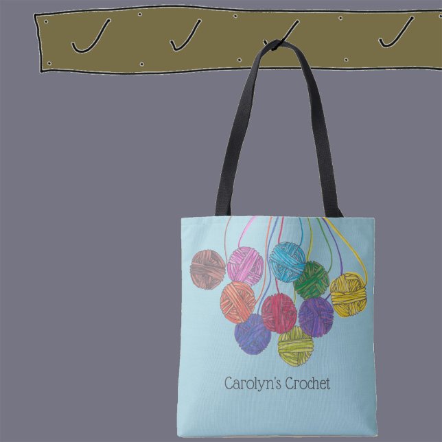 Tote Bag Beaucoup de couleurs boules de fil, crochet, perso (Créateur téléchargé)