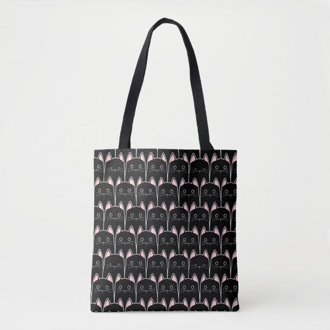 Tote Bag Beaucoup de Motif de chats noirs (Devant)