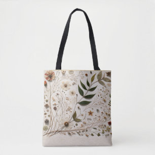 Tote Bag Beauté de la nature Fleurs et feuilles botaniques