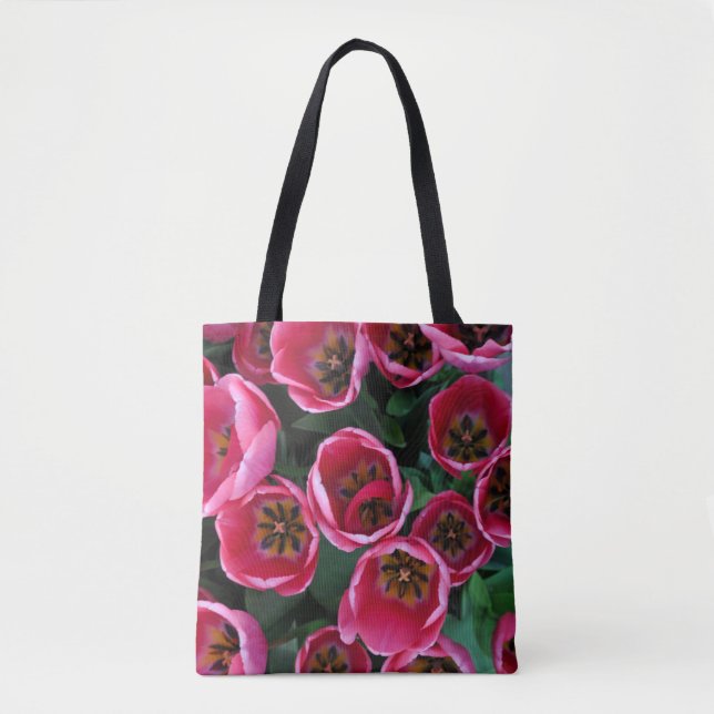 Tote Bag Beauté des tulipes roses (Devant)