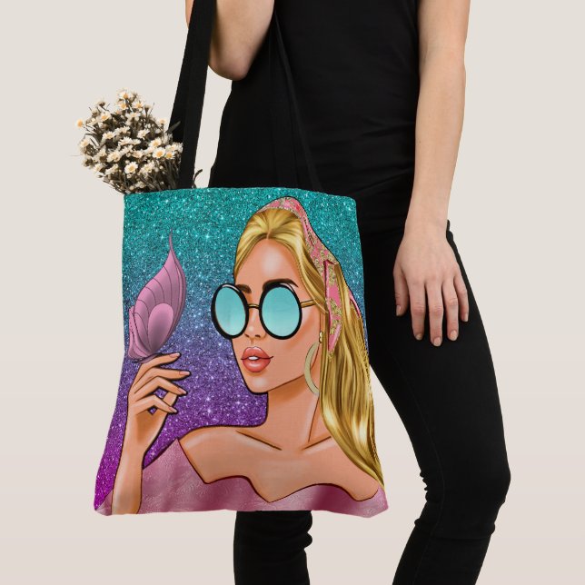 Tote Bag Beauté et papillon - Voir retour ... (De près)