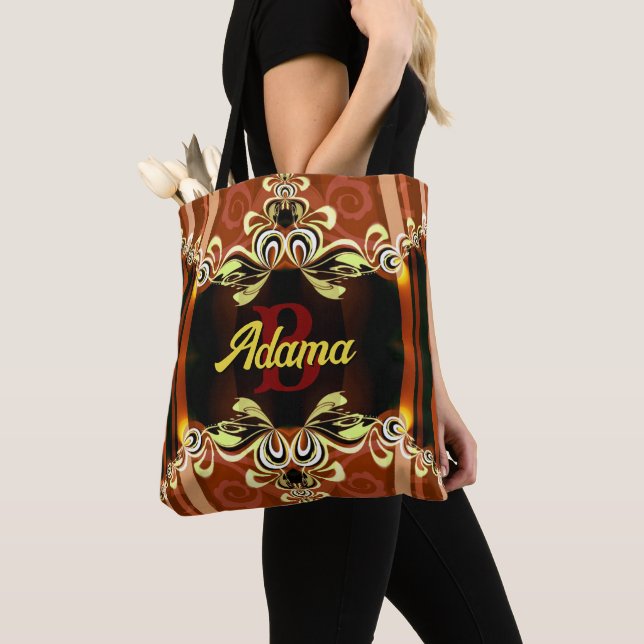 Tote Bag Beautiful Earth Flourish Nom personnalisé (De près)