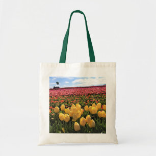 Tote Bag Beautiful Tulip Field avec Hot Air Balloon, Oregon