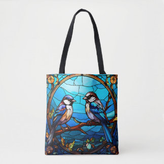 Tote Bag Beaux Oiseaux De Verre Tiré