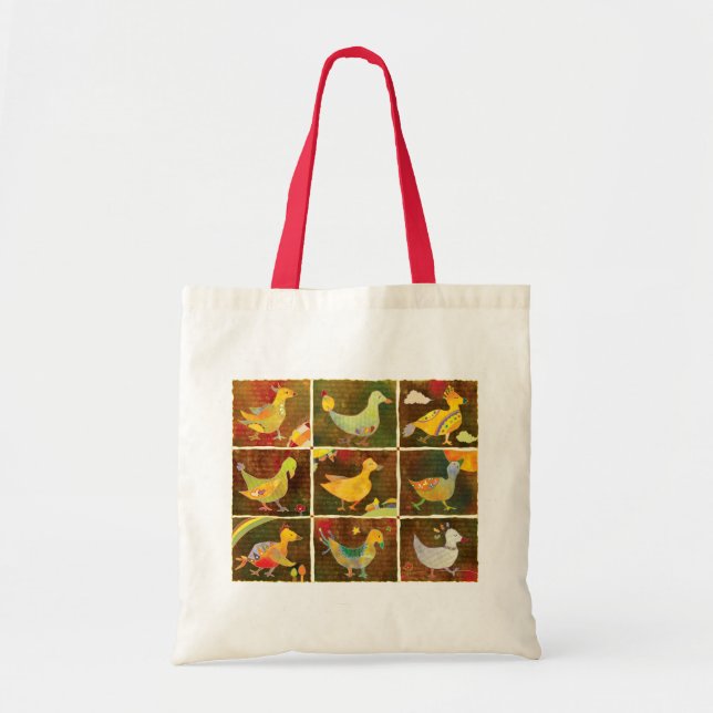 Tote Bag Beaux Oiseaux Rustiques (Devant)