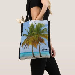 Tote Bag Beaux palmiers sur une plage tropicale