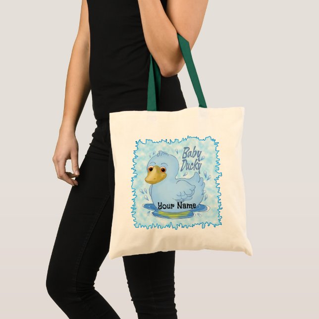 Tote Bag Bébé bleu canard (Devant (produit))
