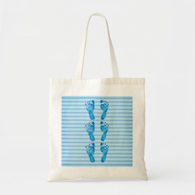 Tote Bag Bébé Bleu rayures (Devant)