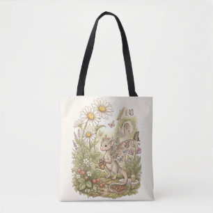Tote Bag Bébé dragon mignon faisant du jardinage dans un co