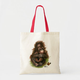 Tote Bag Bébé orang-outan et papillon