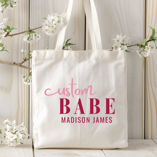 Tote Bag Bébé Personnalisé Drôle Dire Nom Personnalisé (Créateur téléchargé)