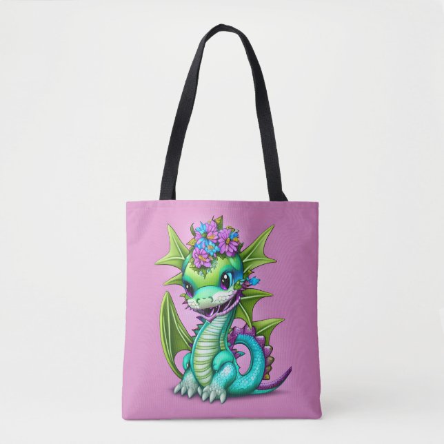 Tote Bag Bébé pourpre et vert (Devant)
