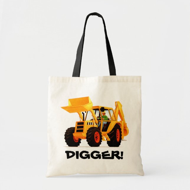 Tote Bag Bêcheur jaune d'enfants (Devant)