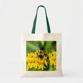 Tote Bag Bee Feasting on Butterfly Weed Wildflowers