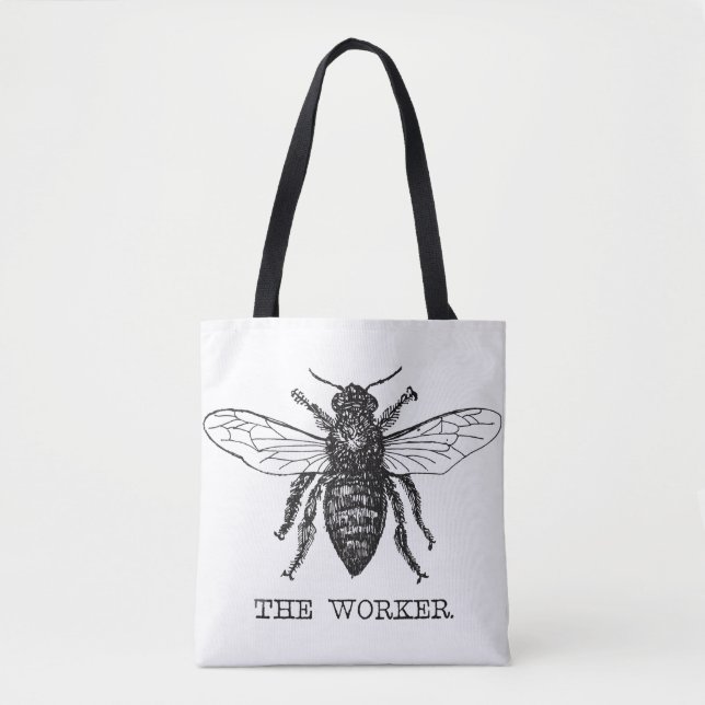 Tote Bag Bee Worker Honey Black Bumblebee (Devant)