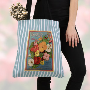 Tote Bag Begonias Floraux Roses 1902 Pochette de Graines Ra